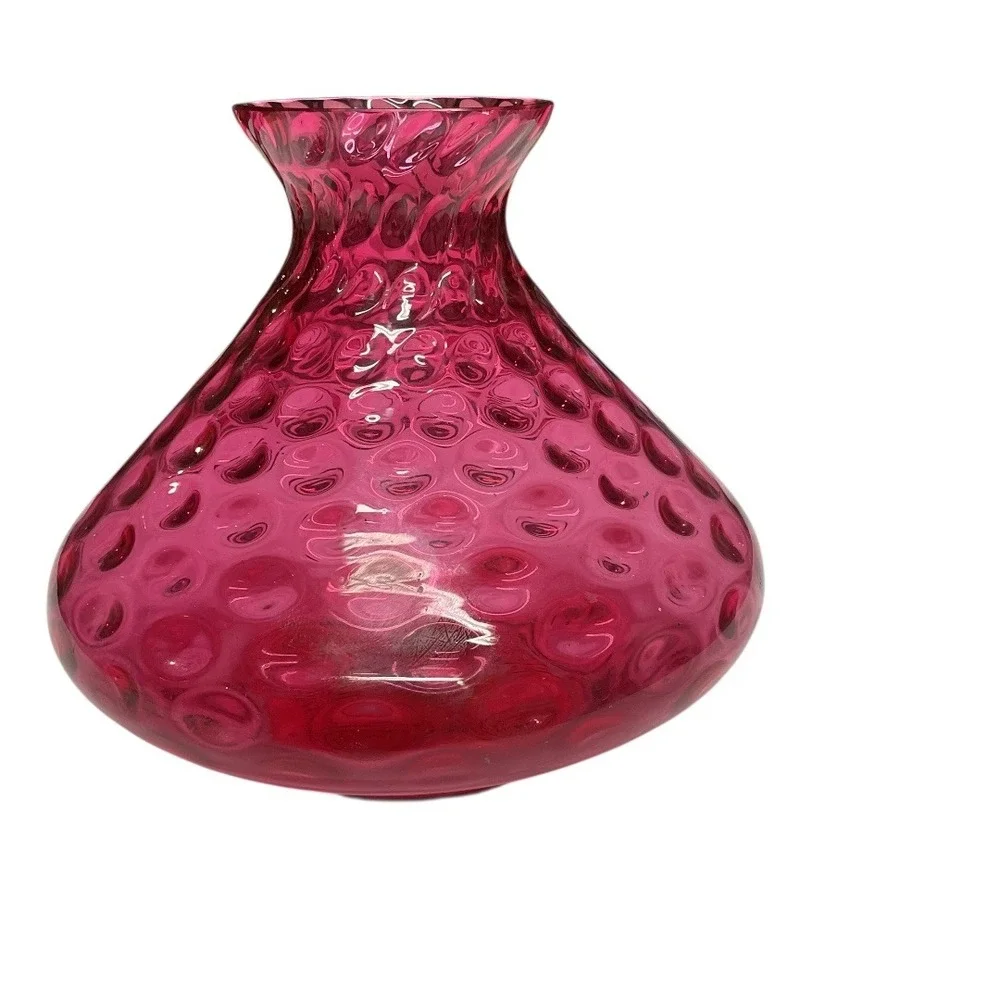 Vintage Fenton Cranberry Coin Dot/Dimple 6